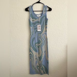 Abstract print knit dress